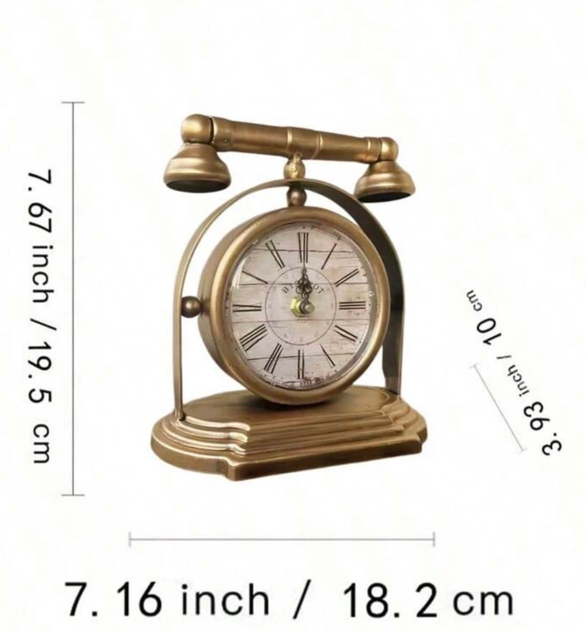 Vintage iron desk clock, European retro style - Image 3